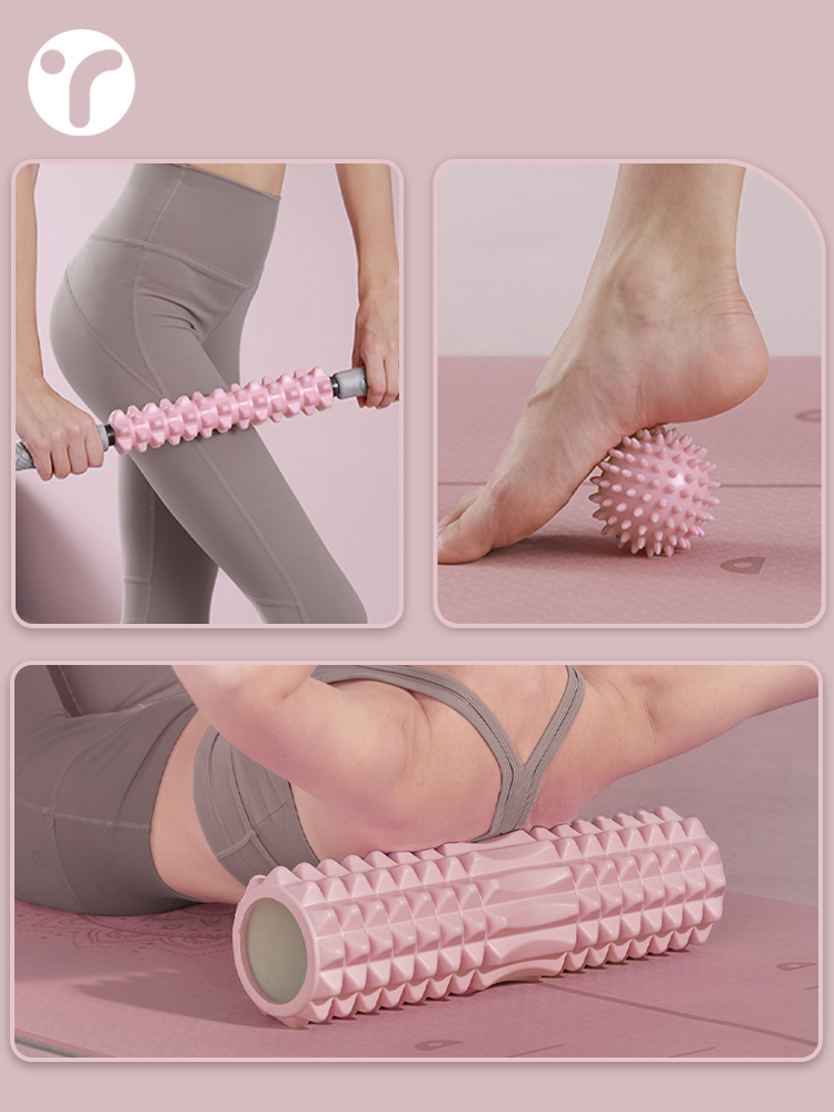 Yoga Fitness Massage - Solid Foam Shaft Mace Massage Roller