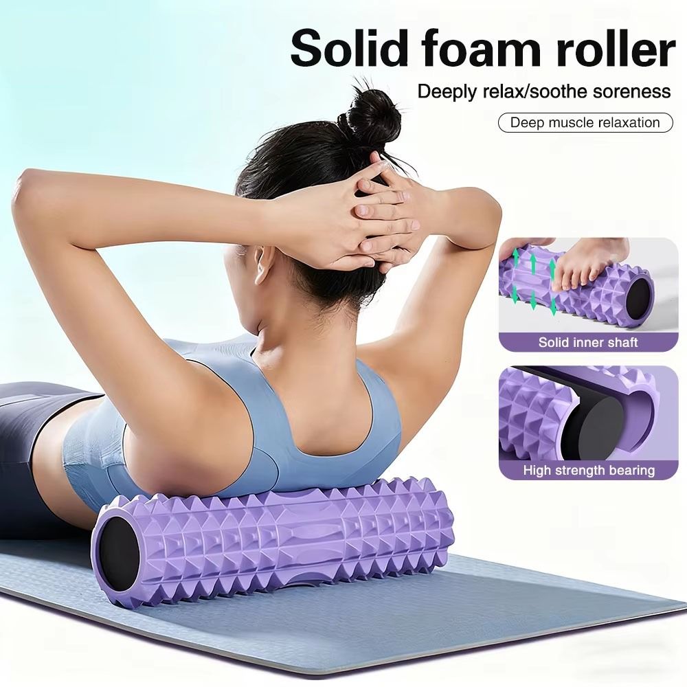 EVA Foam Fitness Back Roll Tri - Yoga Fitness Massage review and price
