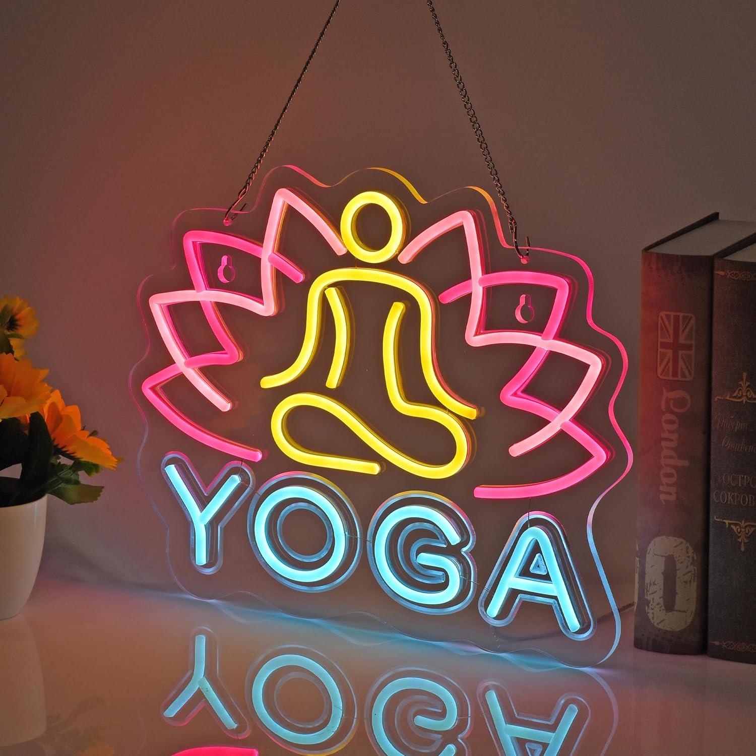 Yoga Neon Sign Neon Lights Han - Yoga Fitness Room review and price