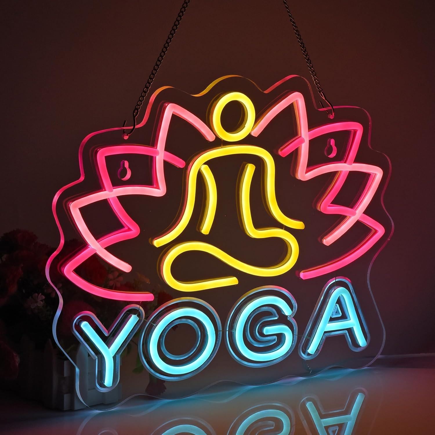 Yoga Neon Sign Neon Lights Han - Yoga Fitness Room review and price