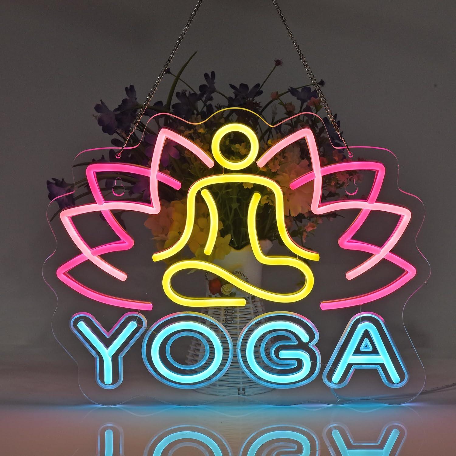 Yoga Neon Sign Neon Lights Han - Yoga Fitness Room review and price