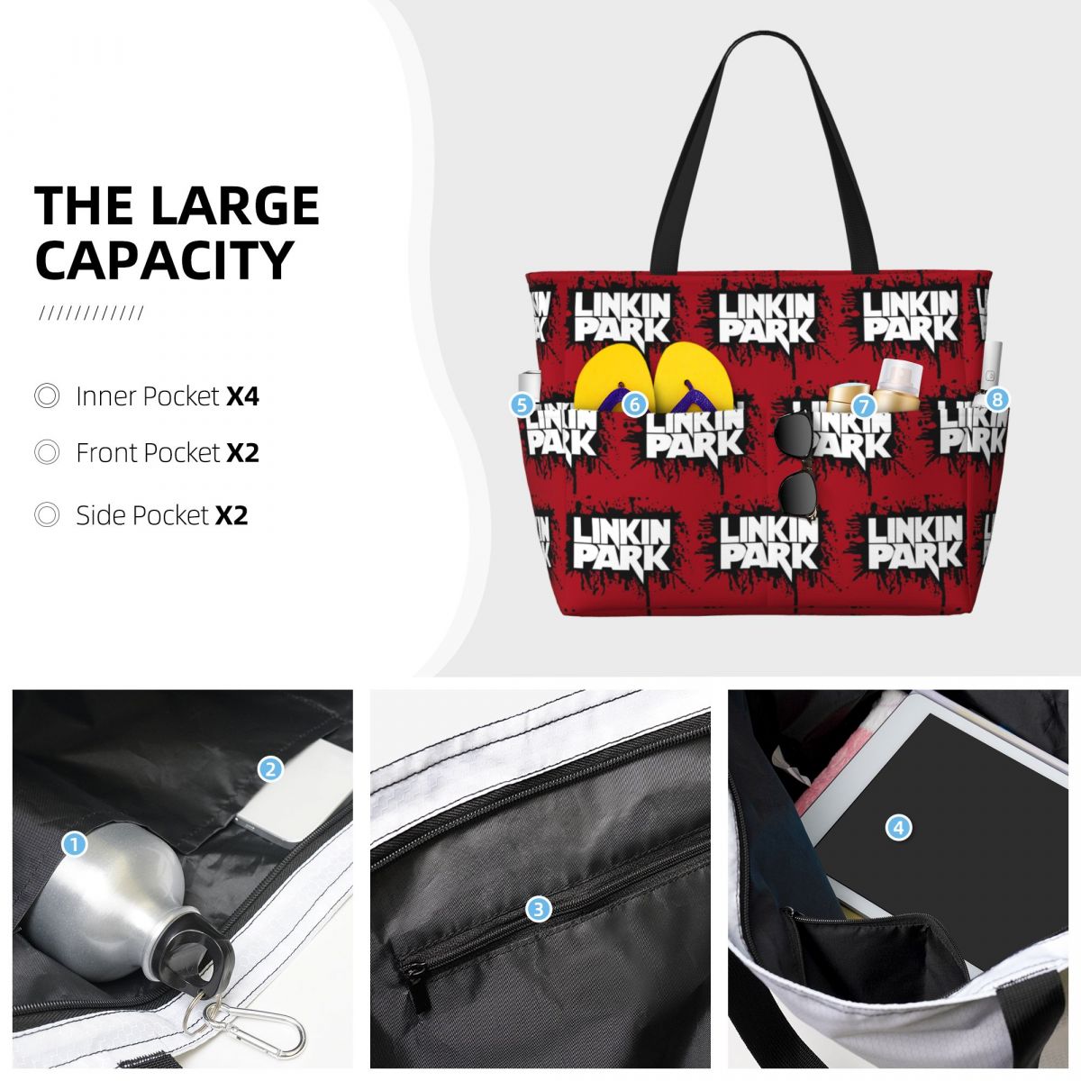 Linkin Park Band Beach Tote Ba - Yoga Fitness Park review and price